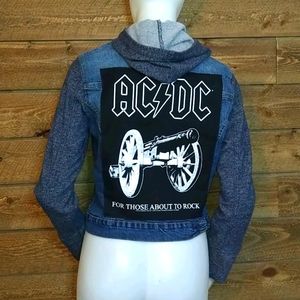AC/DC Customized Denim and Fabric Jean Jacket